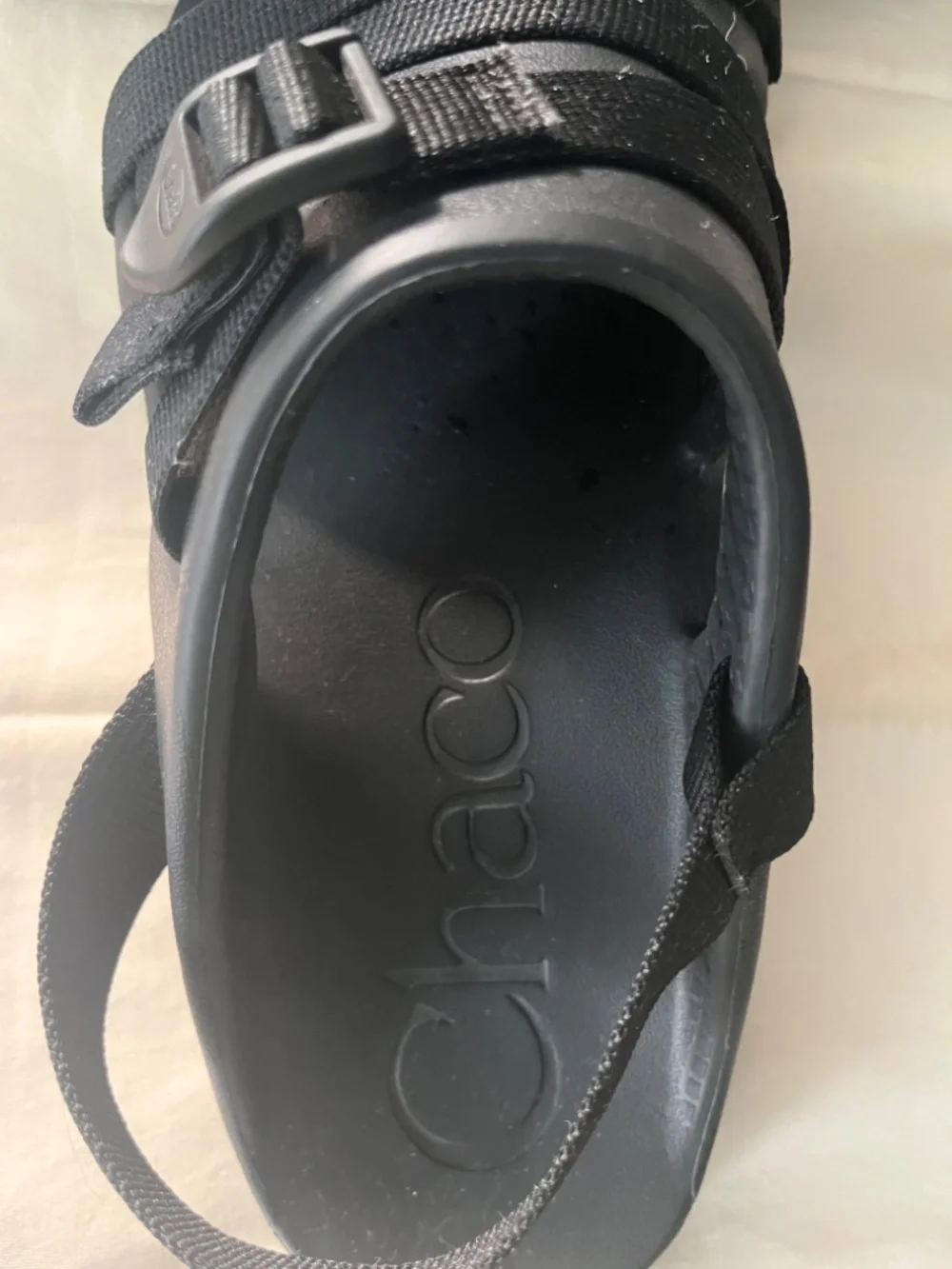 Chacos Sandals Women's, canvas straps/plastic slides